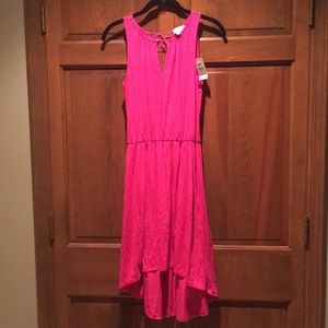 Loft Pink Dress XS Petite Tie Back Comfortable